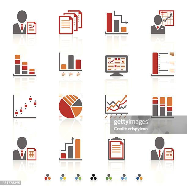 management icons - financial reporting computer stock illustrations