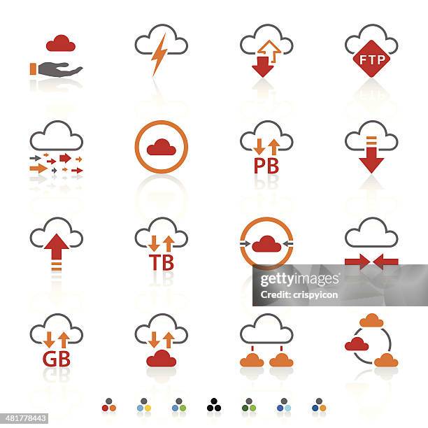 cloud computing icons - server storage stock illustrations