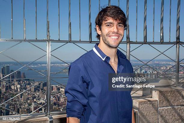 Kaka vists the observatory deck at The Empire State Building on July 24, 2015 in New York City.