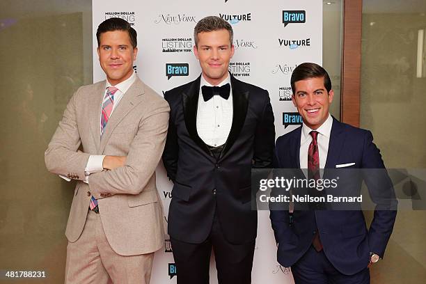 Cast members Fredrik Eklund, Luis D. Ortiz and Ryan Serhant attend the 3rd season premiere of 'Million Dollar Listing New York' hosted by Vulture and...