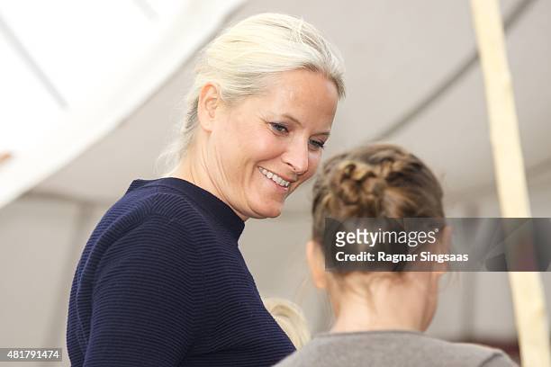 Crown Princess Mette-Marit of Norway Attends The Saint Olav Festival on July 24, 2015 in Stiklestad, Norway.