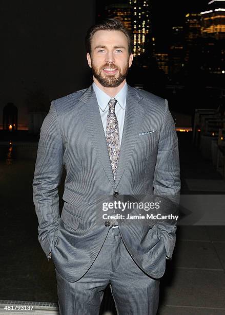 Actor Chris Evans attends The Cinema Society & Gucci Guilty screening of Marvel's "Captain America: The Winter Soldier" after party at The Jimmy at...