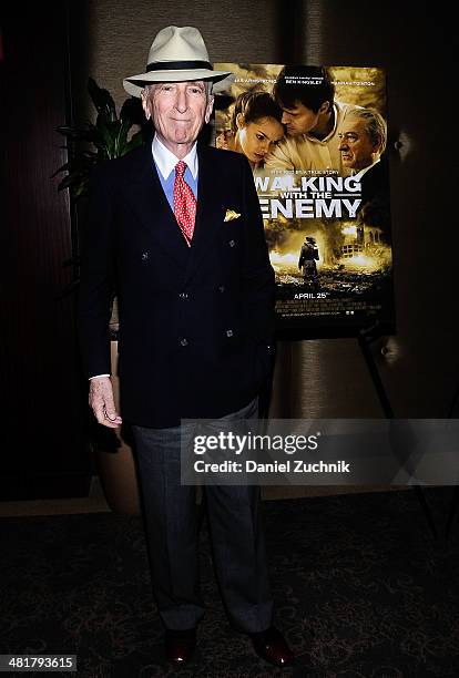Bob Simon attends the "Walking With The Enemy" screening at Dolby 88 Theater on March 31, 2014 in New York City.