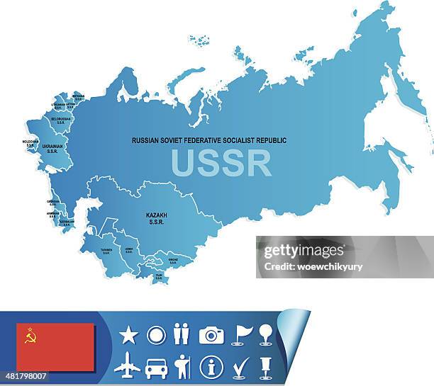 ilustraciones, imágenes clip art, dibujos animados e iconos de stock de mapa de la ex unión soviética - urss