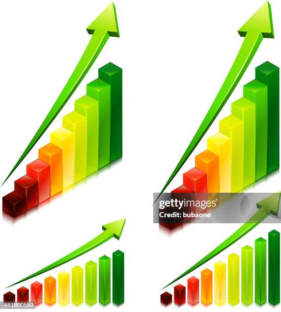 business bar graph set with arrow - org chart background stock illustrations