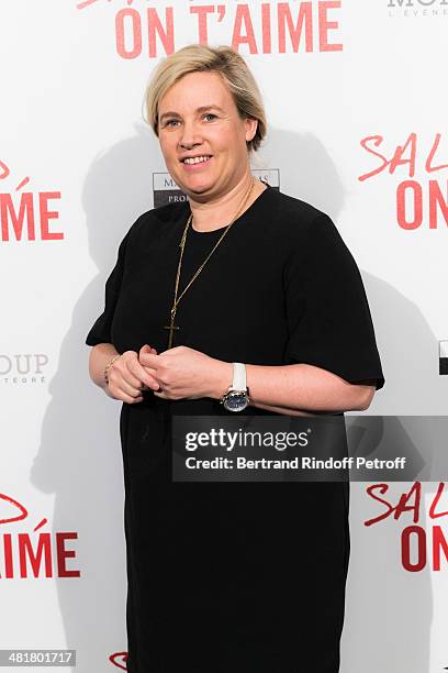 Award-winning French chef Helene Darroze poses during the premiere of "Salaud, on t'aime" directed by French director Claude Lelouch at Cinema UGC...