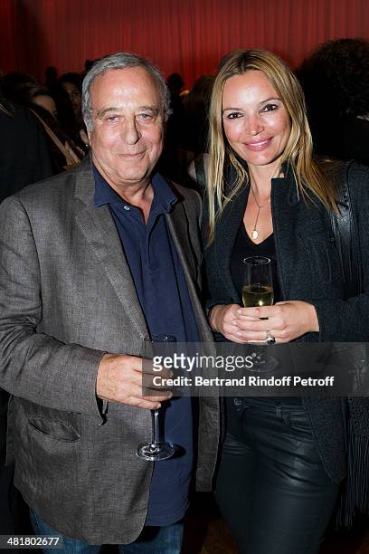 Daniel Hechter and his companion Dladlena attend a party following the premiere of French director Claude Lelouch's film "Salaud, on t'aime" at...