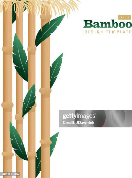 vertikale bambus-design-vorlage auf weißem hintergrund mit textfreiraum - aloha stock-grafiken, -clipart, -cartoons und -symbole