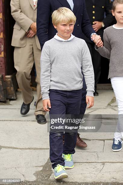 Prince Sverre Magnus of Norway Attends The Saint Olav Festival on July 24, 2015 in Stiklestad, Norway.