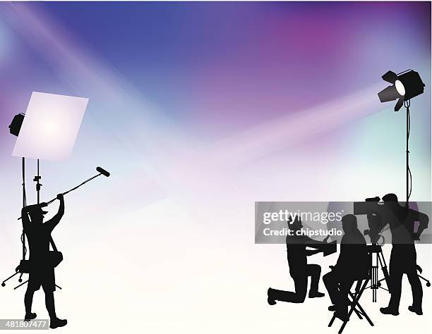 illustrazioni stock, clip art, cartoni animati e icone di tendenza di film sparare - electric light stock illustrations