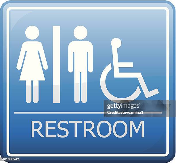 stockillustraties, clipart, cartoons en iconen met restroom sign - bordje toilet