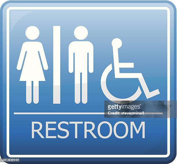 restroom sign - wheelchair access stock illustrations