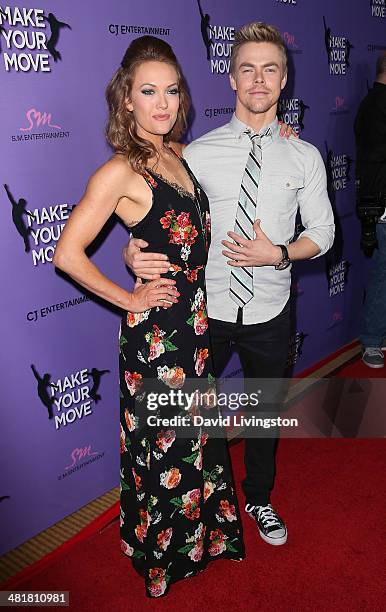 Personality/Para-athlete Amy Purdy and actor Derek Hough attend a screening of "Make Your Move" at Pacific Theatre at The Grove on March 31, 2014 in...