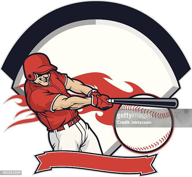 neue baseball player - einen baseball schlagen stock-grafiken, -clipart, -cartoons und -symbole