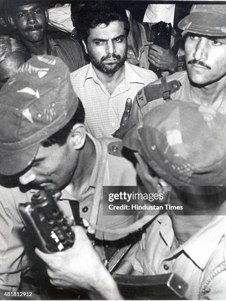 Prime suspect of the 1993 Mumbai bomb blasts case Yakub Abdul Razak Memon being produced at Patiala House Court on August 17, 1994 in New Delhi,...