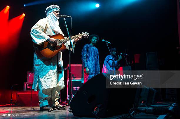 Tinariwen" perform in the Siam Tent on day 1 of the WOMAD Festival at Charlton Park on July 24, 2015 in Wiltshire, England.