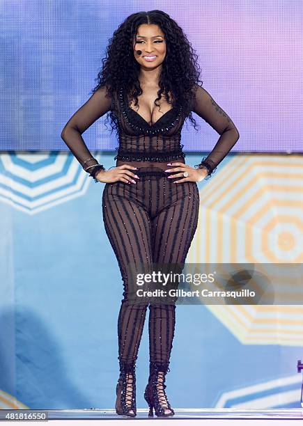 Rapper Nicki Minaj Performs On ABC's 'Good Morning America' at Rumsey Playfield, Central Park on July 24, 2015 in New York City.