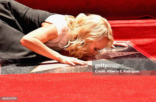 Actress/singer Kristin Chenoweth attends a ceremony honoring her with the 2,555th star on the Hollywood Walk of Fame on July 24, 2015 in Hollywood,...