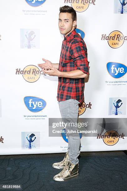 Prince Royce attends "Double Vision" album release event at Hard Rock Cafe Yankee Stadium on July 24, 2015 in New York City.