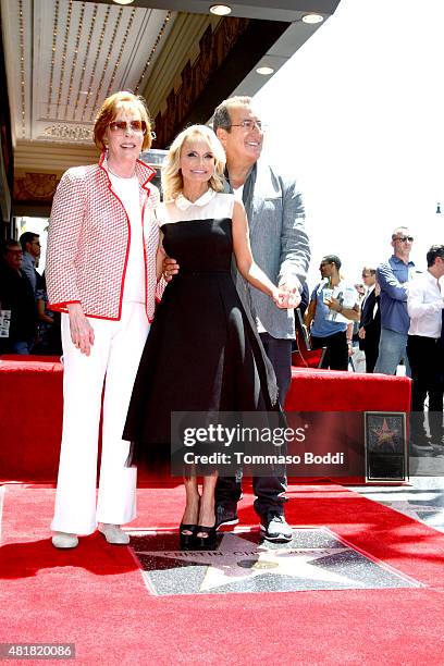 Actresses Carol Burnett, Kristin Chenoweth and choreographer Kenny Ortega attend a ceremony honoring actress Kristin Chenoweth wtih a star on The...