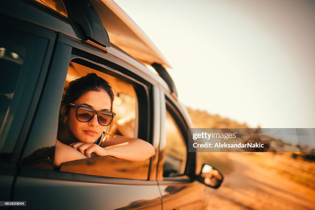 Girl on the road trip