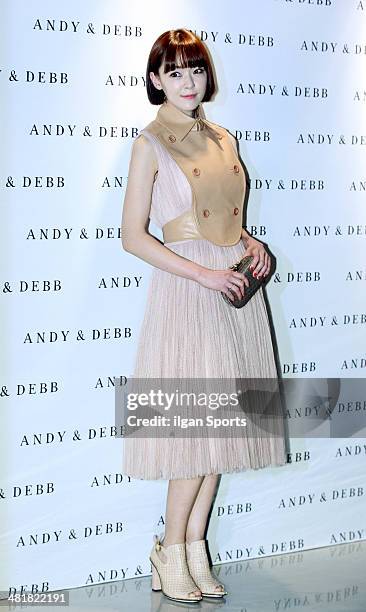 Oh Yoon-Ah poses for photographs during the 2014 F/W Seoul Fashion Week 'ANDY & DEBB fashion show' at DDP on March 25, 2014 in Seoul, South Korea.