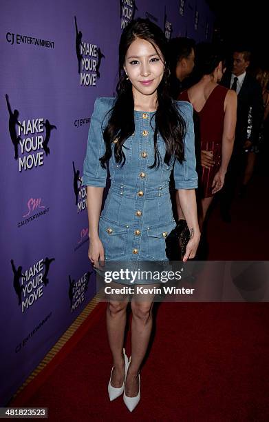 Actress BoA arrives at a screening of "Make Your Move" at The Pacific Theatre at The Grove on March 31, 2014 in Los Angeles, California.