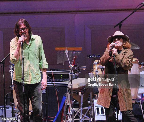 Bob Forrest and Gibby Haynes attends The Music of Paul Simon at Carnegie Hall on March 31, 2014 in New York City.