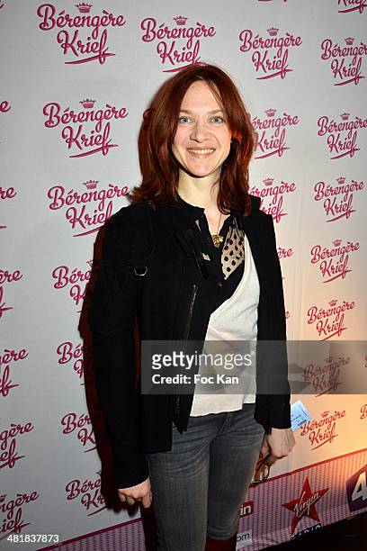 Odile Vuillemin attends the 300th performance of Berangere Krief at the Theater Bobino on March 31, 2014 in Paris, France.