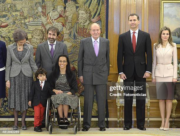 Queen Sofia of Spain, Mariano Menor jr, Mariano Menor, Maria Teresa Perales Fernandez, King Juan Carlos of Spain, Prince Felipe of Spain and Princess...