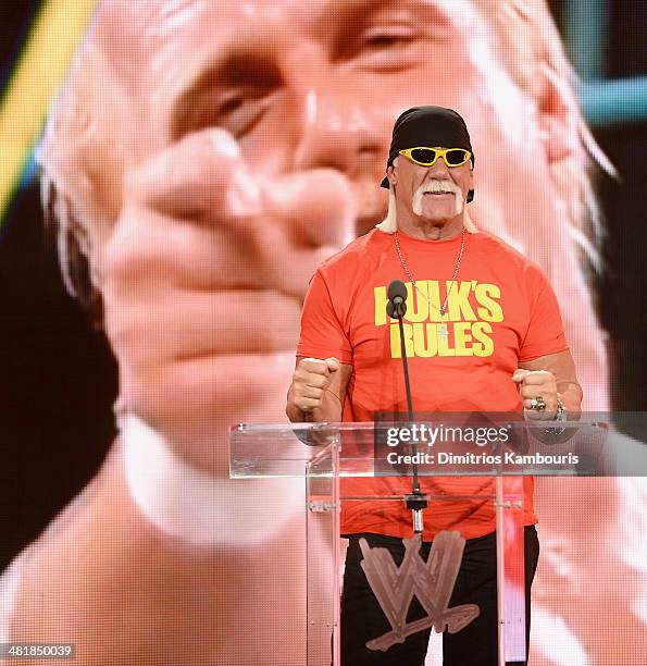 Hulk Hogan attends the WrestleMania 30 press conference at the Hard Rock Cafe New York on April 1, 2014 in New York City.
