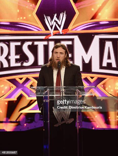 Daniel Bryan attends the WrestleMania 30 press conference at the Hard Rock Cafe New York on April 1, 2014 in New York City.