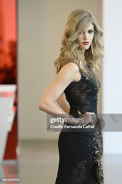 Fernanda Lima attends the Samuel Cirnansck pocket show during Sao Paulo Fashion Week Summer 2014/2015 at the Citroen flagship store on April 1, 2014...