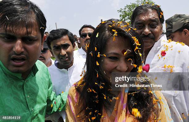 Former Bollywood actress and Trinamool Congress candidate from the Bankura Lok Sabha constituency Moon Moon Sen started her campaign for the general...