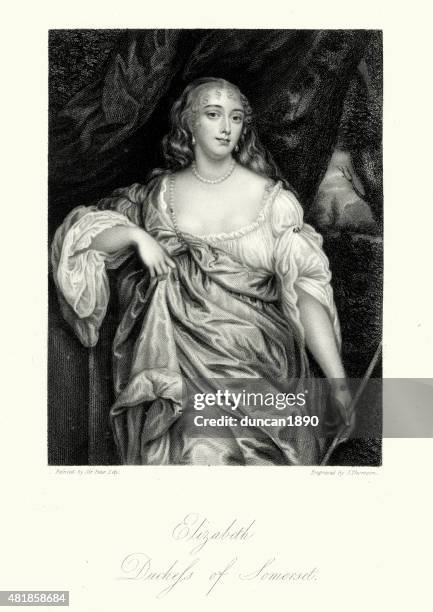 illustrations, cliparts, dessins animés et icônes de elizabeth seymour, de la duchesse de somerset - image du xviième siècle