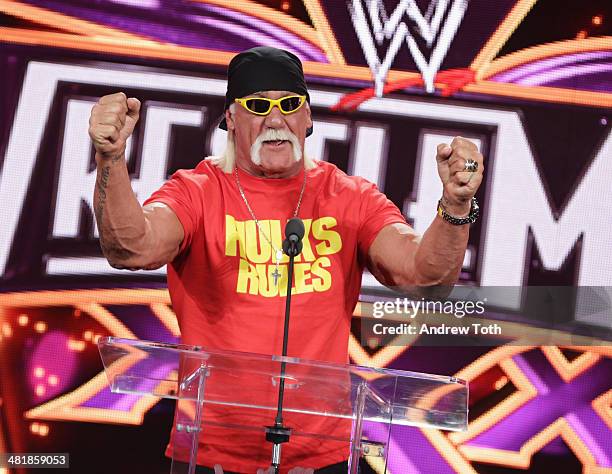 Professional wrestler Hulk Hogan attends the WrestleMania 30 press conference at the Hard Rock Cafe New York on April 1, 2014 in New York City.