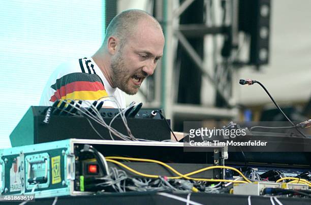 Paul Kalkbrenner performs during the Ultra Music Festival at Bayfront Park Amphitheater on March 29, 2014 in Miami, Florida.