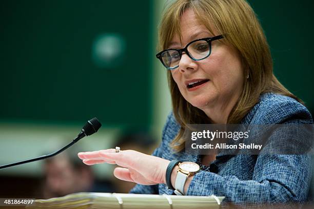 General Motors CEO Mary Barra testifies before the full House Energy and Commerce hearing room in a hearing entitled "The GM Ignition Switch Recall:...