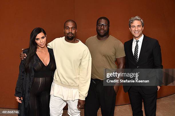 Kim Kardashian, Kayne West, Steve McQueen and LACMA Director and CEO Michael Govan attend LACMA Director's Conversation With Steve McQueen, Kanye...