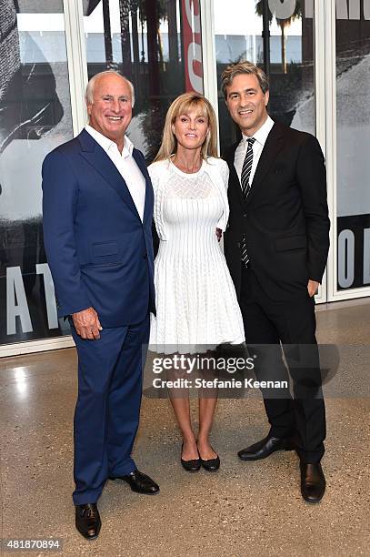 Trustee Steve Roth, Kaayla Cevan, and LACMA Director and CEO Michael Govan attend LACMA Director's Conversation With Steve McQueen, Kanye West, And...