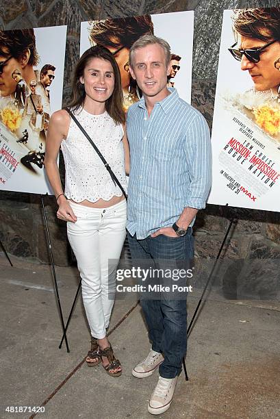 Florinka Pesenti and Dan Abrams attend the "Mission Impossible: Rogue Nation" Hamptons screening at United Artists East Hampton Cinema on July 24,...