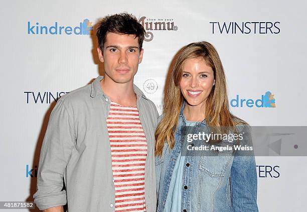 Actors Tanner Novlan and Kayla Ewell attend Twinsters Los Angeles Premiere hosted by The Kindred Foundation for Adoption at Confession on July 24,...