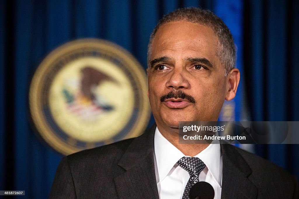 Attorney General Eric Holder Meets With Prosecution Team Who Won Case Against Bin Laden Son-In-Law