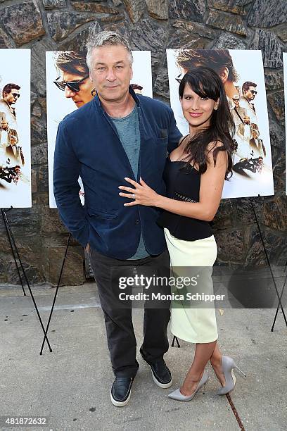 Alec Baldwin and Hilaria Baldwin attend the "Mission: Impossible - Rogue Nation" Special Screening Hosted By Alec Baldwin, Arrivals at United Artists...