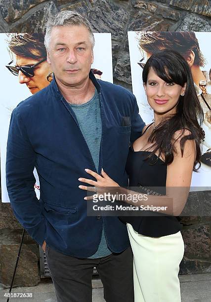 Alec Baldwin and Hilaria Baldwin attend the "Mission: Impossible - Rogue Nation" Special Screening Hosted By Alec Baldwin, Arrivals at United Artists...