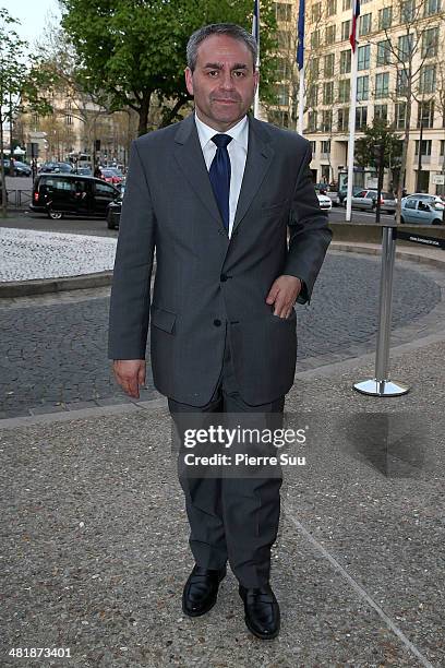 Xavier Bertrand attends the UNITAID Party at the Palais d'iena on April 1, 2014 in Paris, France.