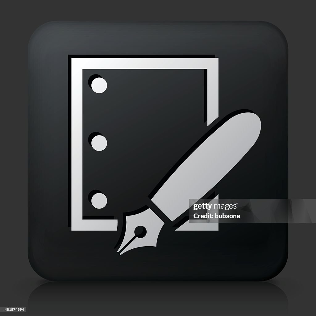 Paper Square Button Black Square Button With Paper Ink Pen High-Res Vector Graphic - Getty ...