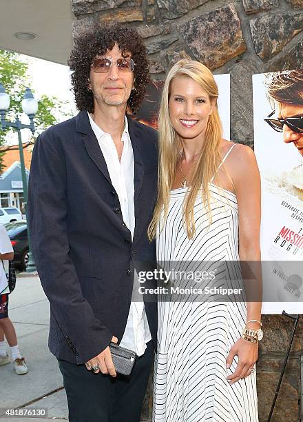 Howard Stern and Beth Ostrosky Stern attend the "Mission: Impossible - Rogue Nation" Special Screening Hosted By Alec Baldwin, Arrivals at United...