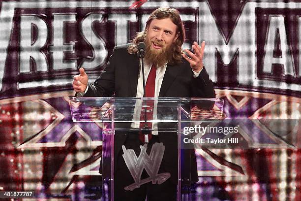 Daniel Bryan attends the WrestleMania 30 press conference at the Hard Rock Cafe New York on April 1, 2014 in New York City.