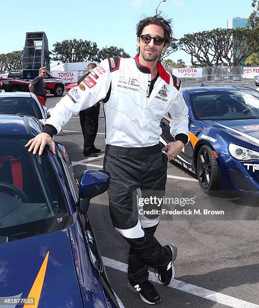 Actor Adrien Brody attends the 37th Annual Toyota Pro/Celebrity Race Practice Day on April 1, 2014 in Long Beach, California.